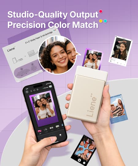 Liene® Pearl N200 Pro 2" x 3" Dye-Sublimation Photo Paper & Ink Cartridges